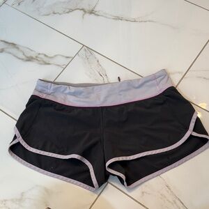 Lululemon Athletica Black and Light Purple Athletic Shorts